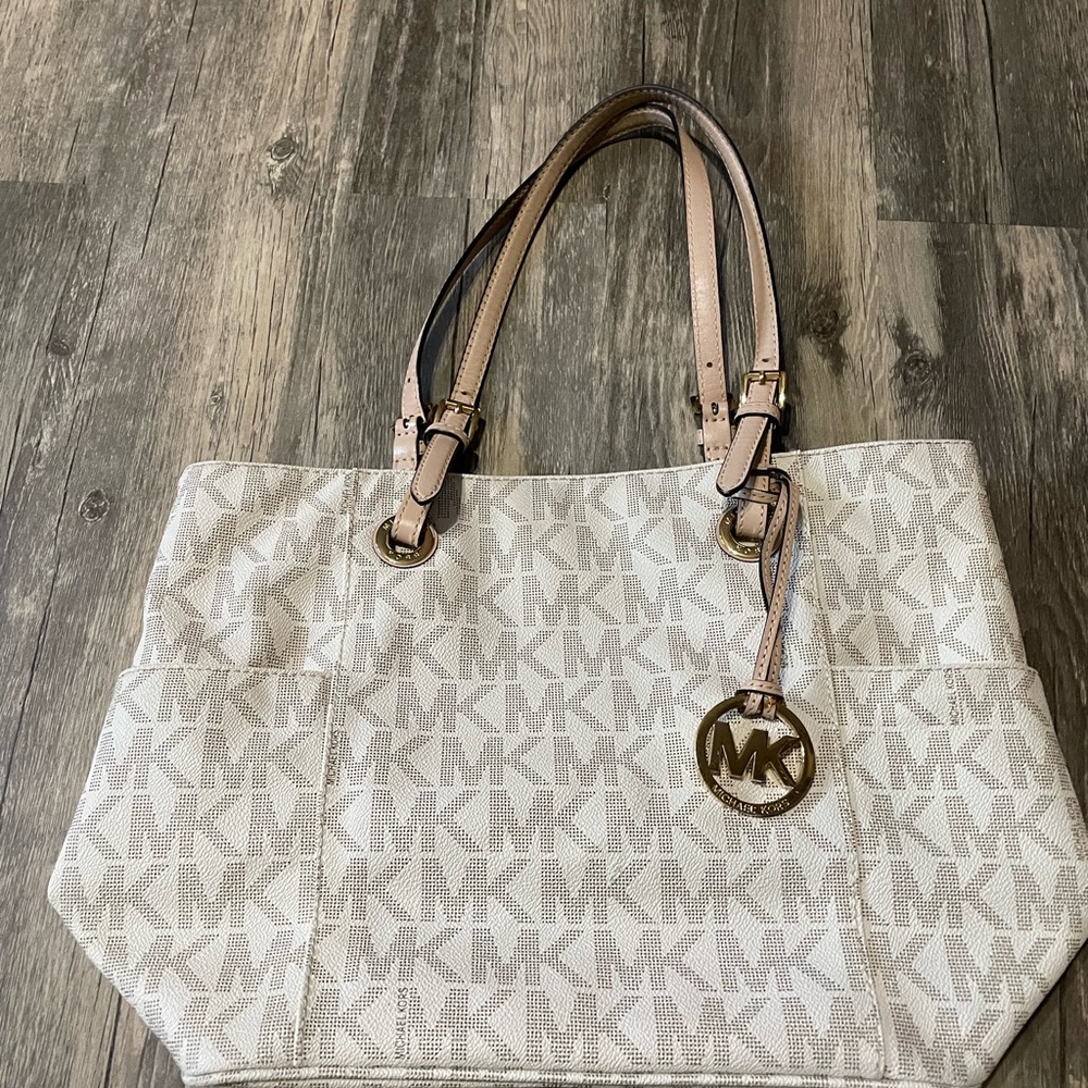 MICHAEL KORS BAG JET SET SIGNATURE TOTE VANILLA IVORY SHOULDER BAG HAND BAG